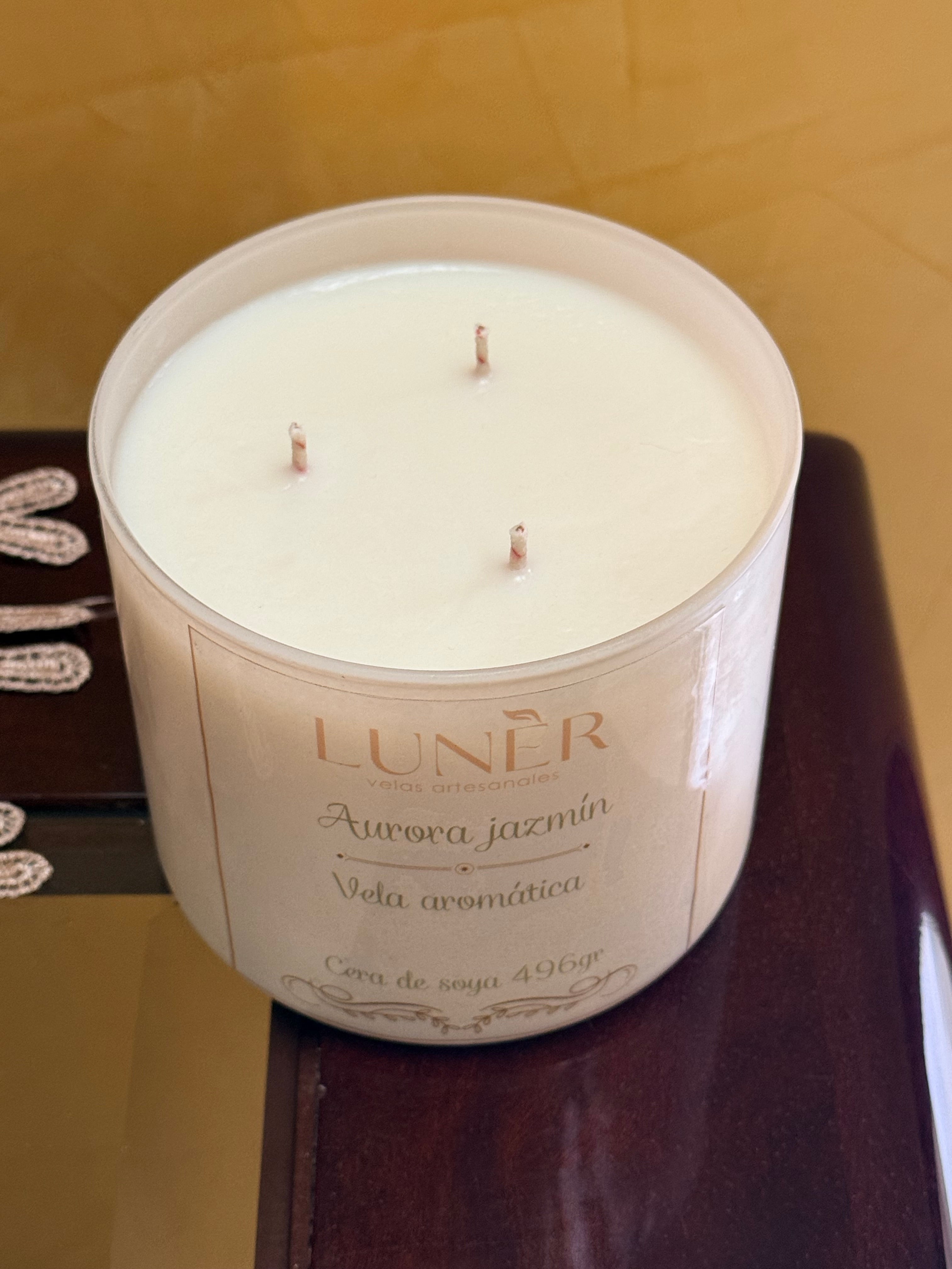 Vela aromática: 496gr de aurora jazmín