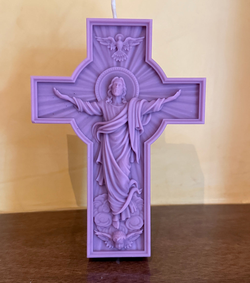 Vela Decorativa Cruz de Jésus - Aroma a Rosa