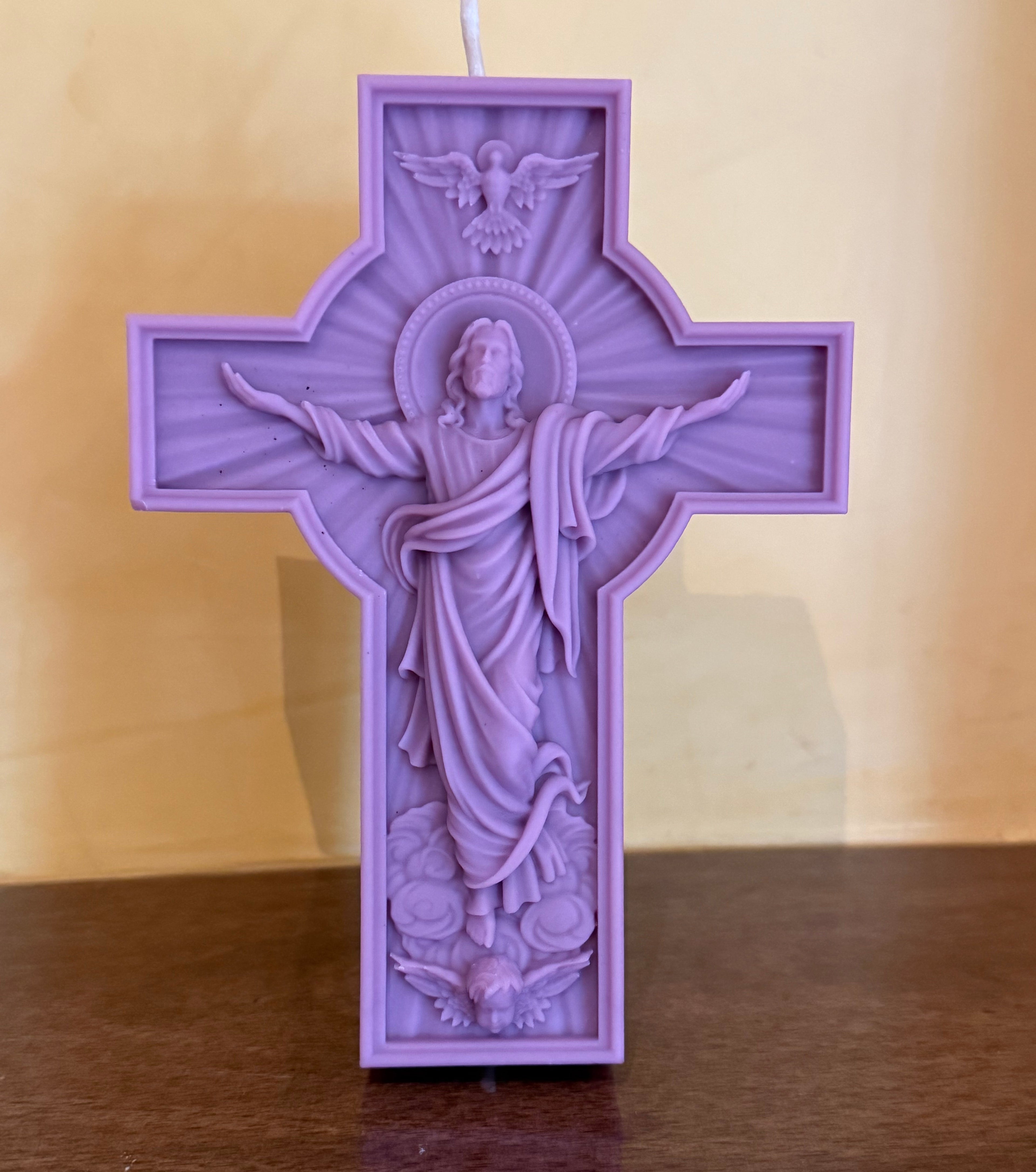 Vela Decorativa Cruz de Jésus - Aroma a Rosa