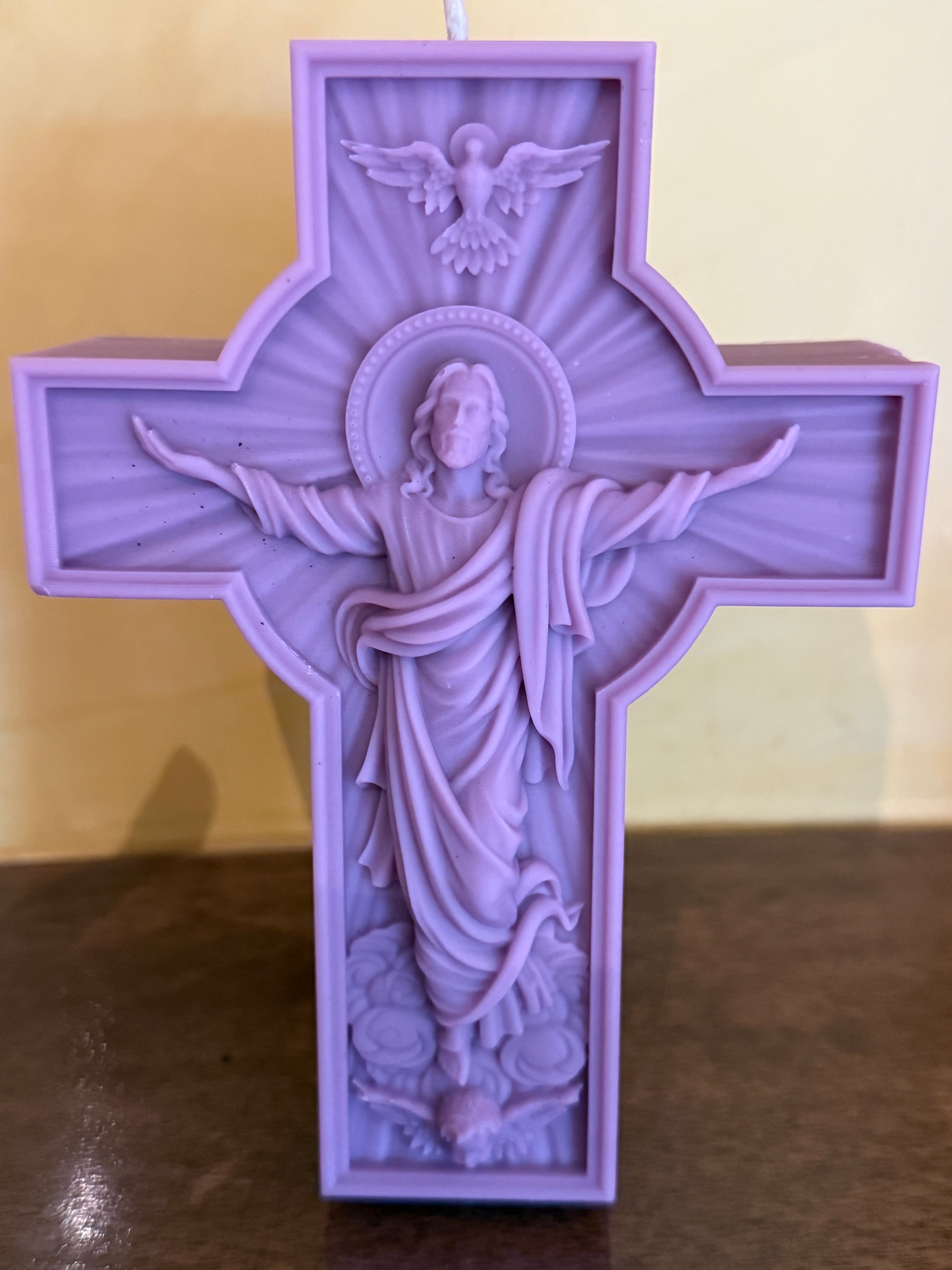 Vela Decorativa Cruz de Jésus - Aroma a Rosa