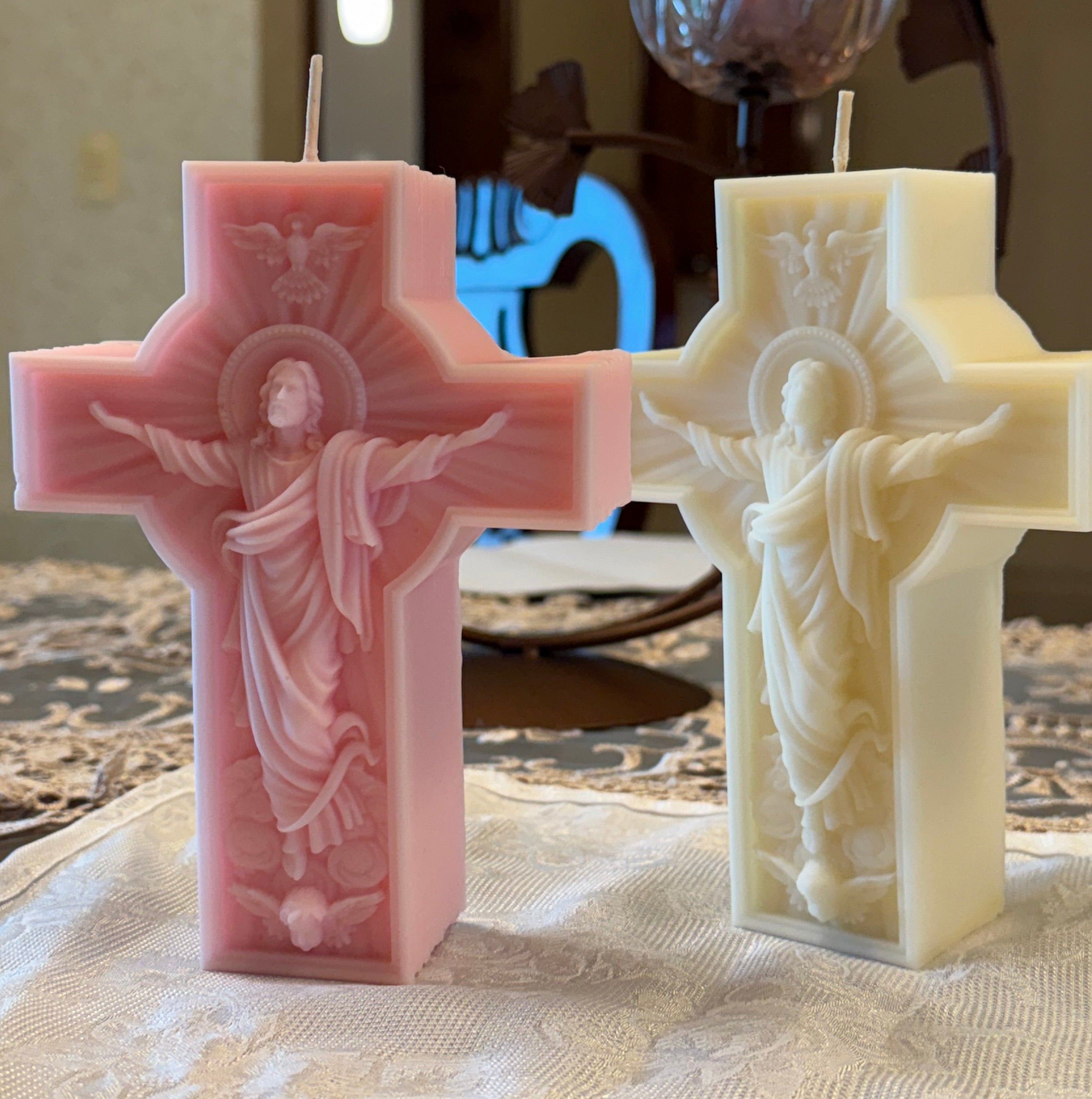 Vela Crucifijo - Ideal para Oración y Meditación